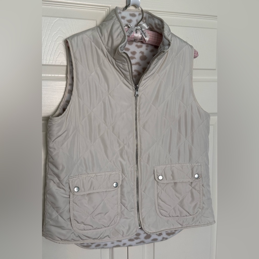 Thread & Supply Reversible Leopard Print Fleece &… - image 3